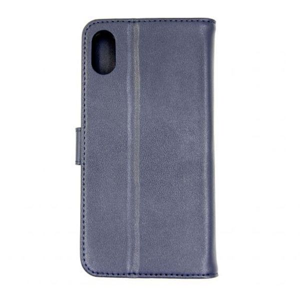 iPhone XS Max Flip Stand Leather Wallet Case Blue
