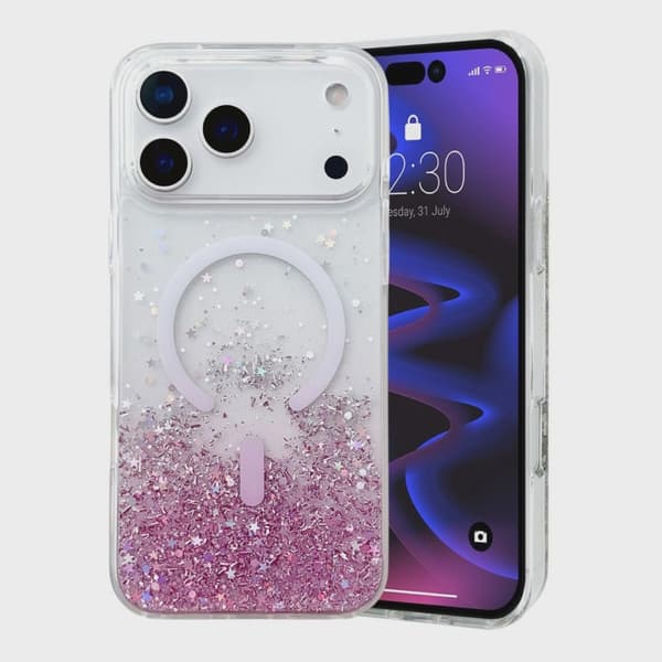 Glitter skal med MagSafe för iPhone 17 Pro Max - Rosa