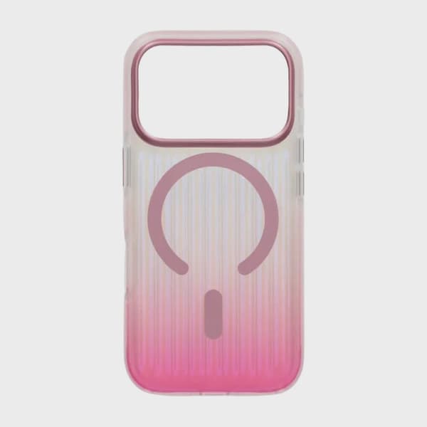 Korrugerat MagSafe-skal för iPhone 17 Pro - Gradient Rosa