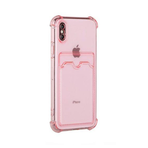 iPhone X/XS TPU Shockproof Protective Wallet Case Pink