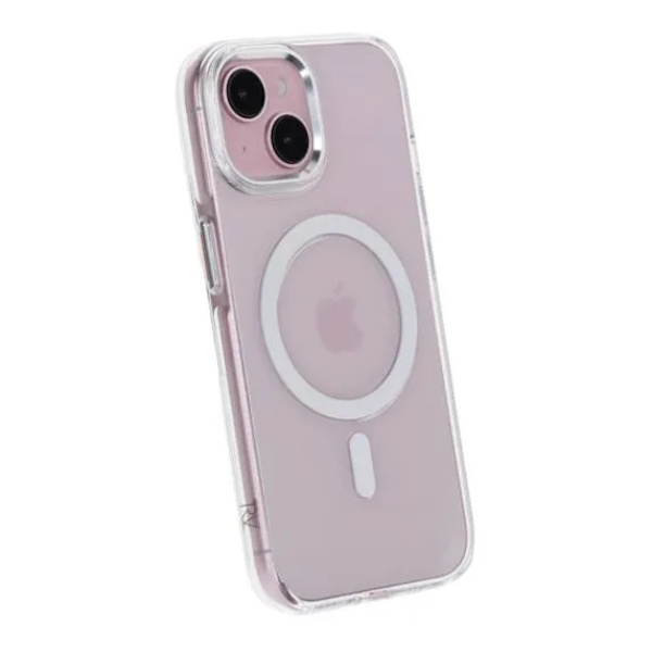 iPhone 15 Mobilskal TPU med Magnet Rvelon - Transparent