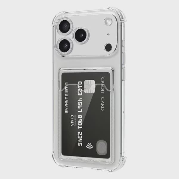 Transparent Mobilskal med Korthållare för iPhone 17 Pro