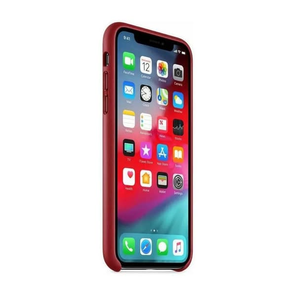 Apple iPhone X Skal i Läder - Röd