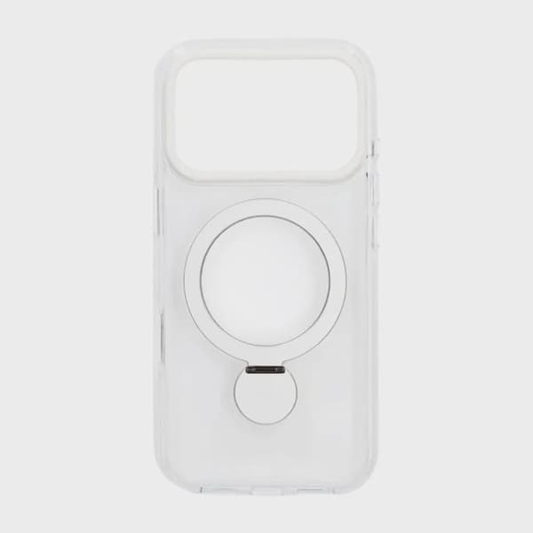 Skal Magsafe till iPhone 17 Pro - Transparent vit med ringstativ