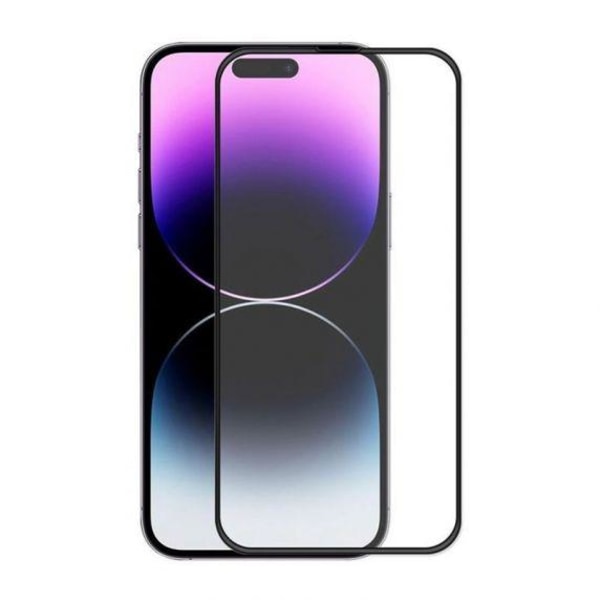 Skärmskydd iPhone 15 Pro Max - 3D Härdat Glas Svart