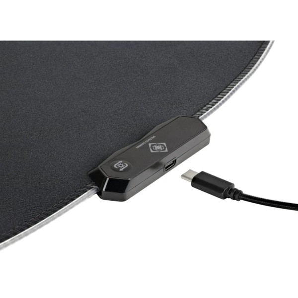 DFP430 RGB gaming golvmatta, USB-C, 1100x1100x3mm, svart/RGB