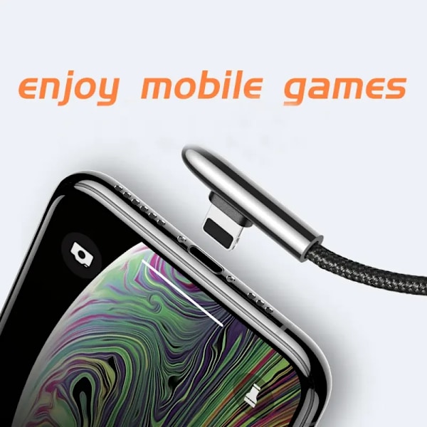 SiGN USB till Lightning Gaming Kabel, 2m, 2.4A, - Svart