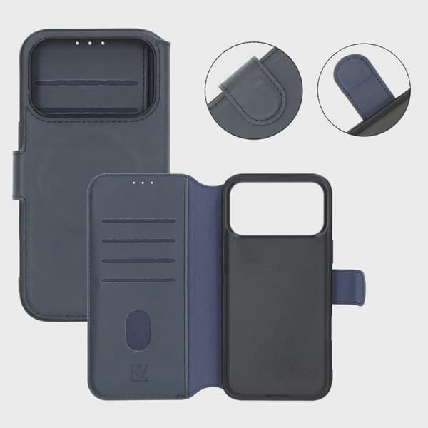 Rvelon Plånboksfodral för iPhone 17 Pro Max - Blå