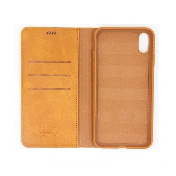 Flip Stand Leather Case For iPhone X/XS Brown