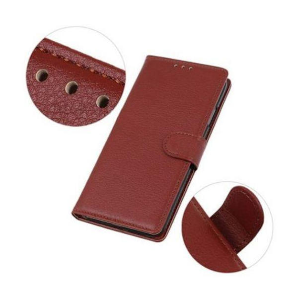 Flip Stand Leather Wallet Case For Redmi Note 11 Pro Brown