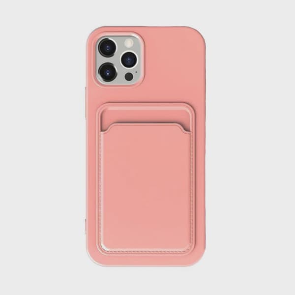 Mobilskal Silikon med Korthållare för iPhone 13 Pro - Rosa