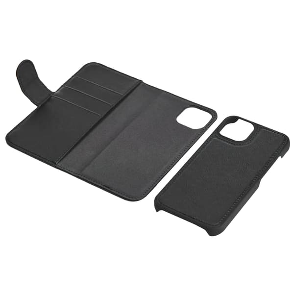 iPhone 13 PU wallet, detachable, 3 cards, Black