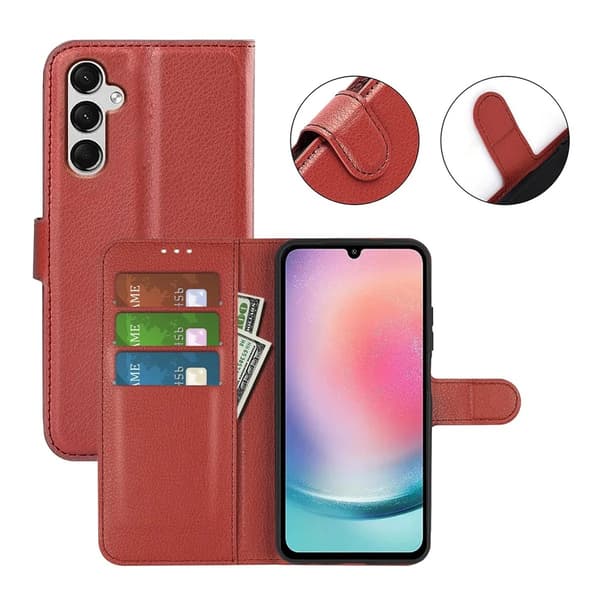 Samsung Galaxy A25 Plånboksfodral med Stativ - Brun