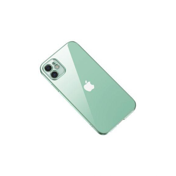 Apple iPhone 12 Luxury Classic Square Frame Protection Case Green With Soft Thin Transparent Camera Protector High Quality