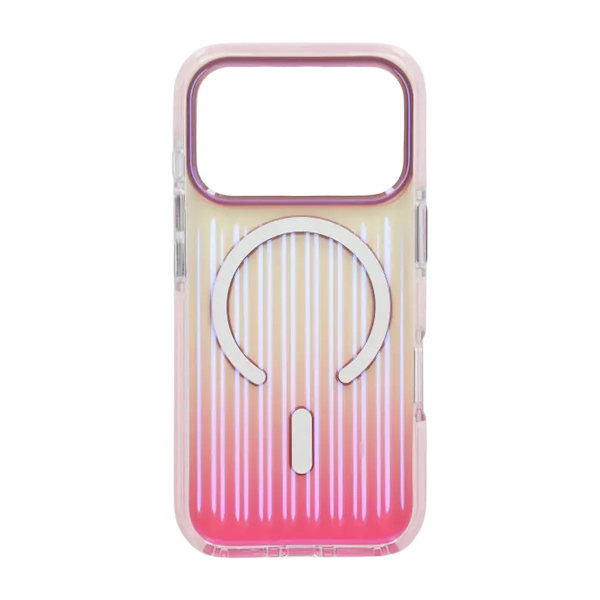 Corrugated Gradient Magnetic Case For iPhone 17 Pro Max Pink