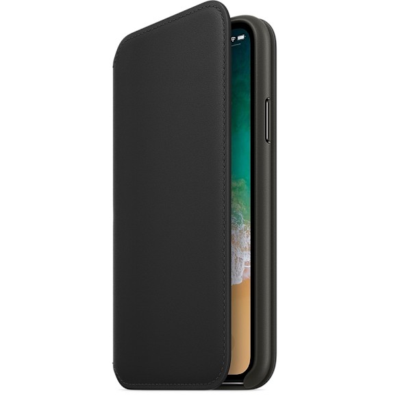Apple läderfodral till iPhone X svart