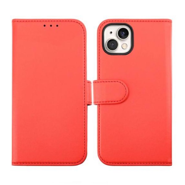 iPhone 14 Plus Plånboksfodral Magnet Rvelon Färg Röd