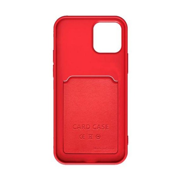 iPhone 14 Silikonskal med Korthållare - Röd