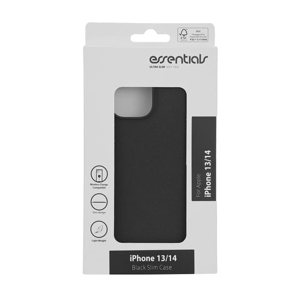 iPhone 13/14 sand bursted back cover, black/grey