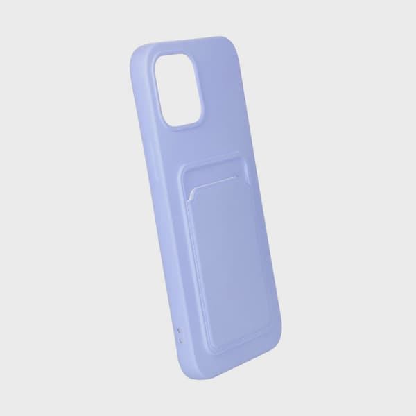 Mobilskal Silikon med Korthållare för iPhone 12 Pro Max - Lila