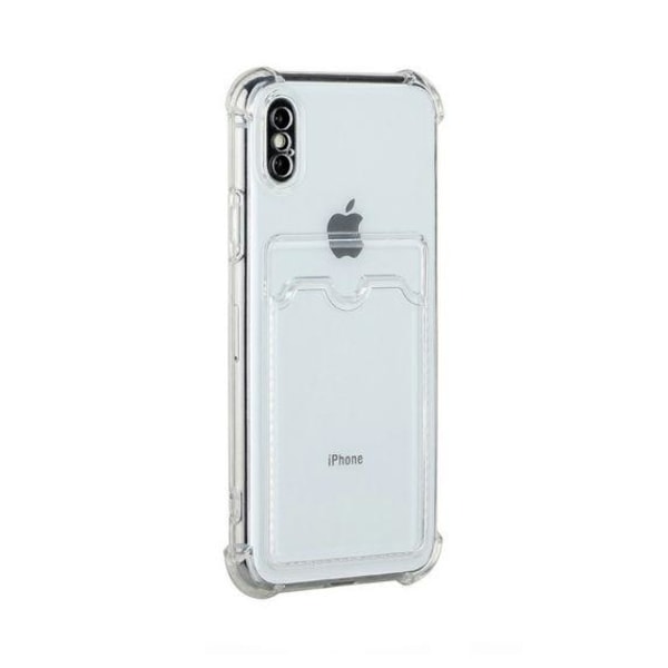 iPhone XR TPU Shockproof Protective Wallet Case Transparent