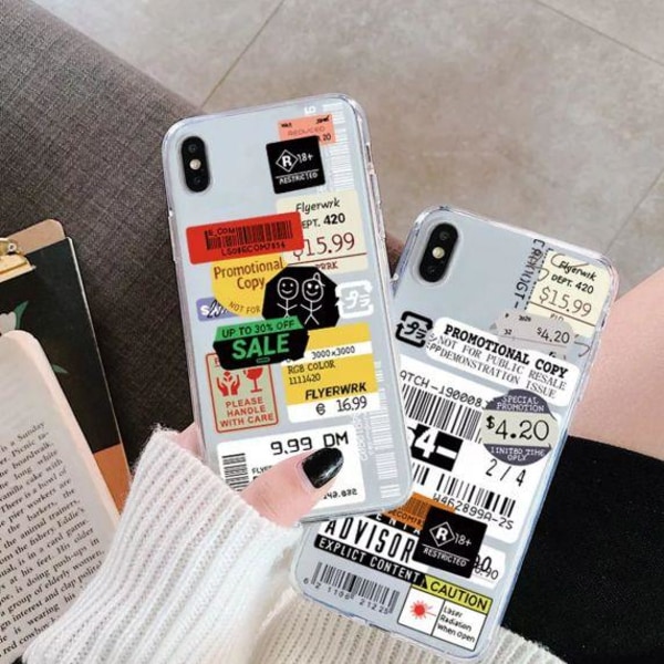 Shockproof TPU Fashion Barcode Labels Case For iPhone X/XS-C54-