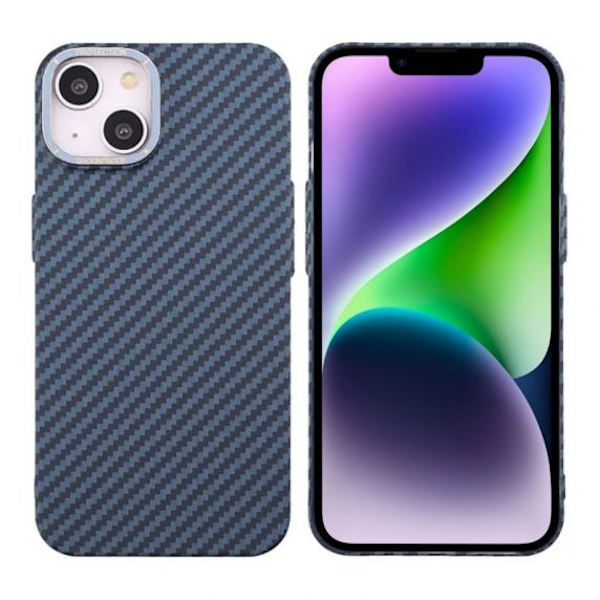 iPhone 15 Mobilskal i Kolfiber - Blå