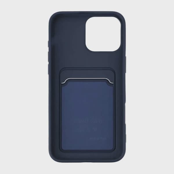 Mobilskal Silikon med Korthållare för iPhone 16 Pro - Blå