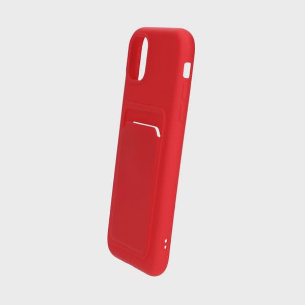 Mobilskal Silikon med Korthållare för iPhone 11 - Röd