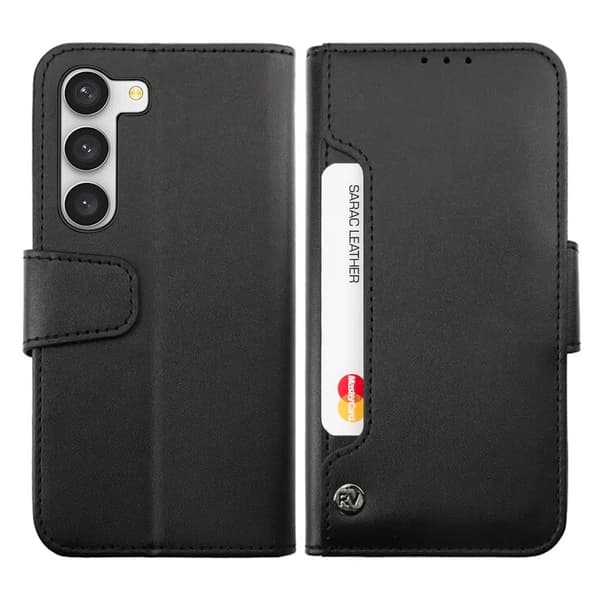 Samsung Galaxy S23 5G Plånboksfodral Extra Kortfack Rvelon - Svart