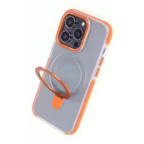 iPhone 15 Pro Max Mobilskal med Magsafe och Stativ - Orange