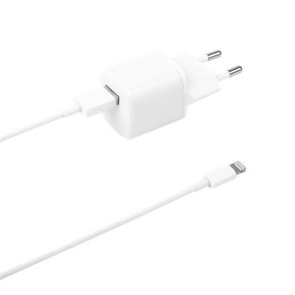 Deltaco PD Väggladdare med USB-A till Lightning Kabel 1m, 20W -