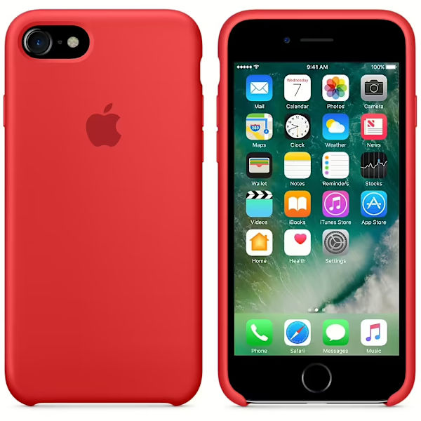 Apple Silicone Case for iPhone SE (2022), iPhone SE (2020), iPhone 8, iPhone 7 (red)