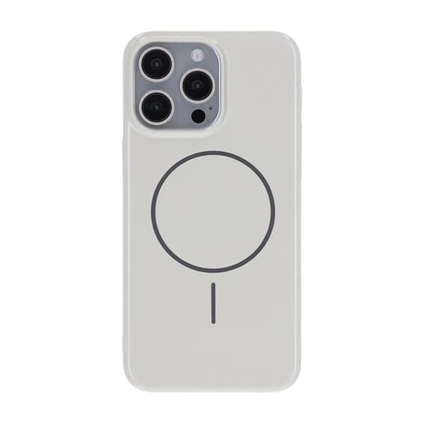 iPhone 15 Pro Max Skal MagSafe, Blankt Enfärgat - Vit