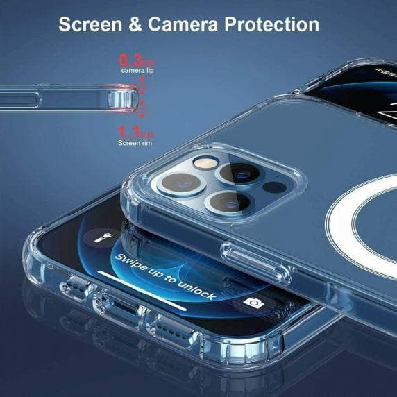 iPhone 11 Pro Clear PC magnetiskt trådlöst laddningsfodral Transparent