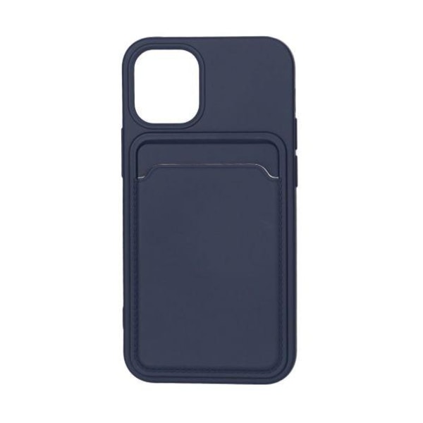 iPhone 13 Mini Silikonskal med Korthållare - Blå