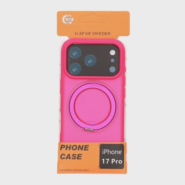 Mobilskal Roterande Magnetstativ för iPhone 17 Pro - Rosa