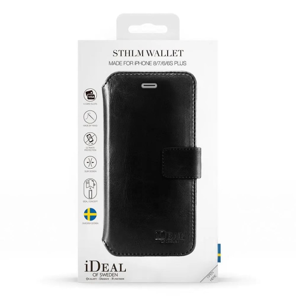 iDeal STHLM Wallet Fodral för iPhone 8/7/6/6S Plus - Svart