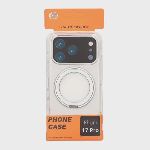 Mobilskal Roterande Magnetstativ för iPhone 17 Pro - Transparent