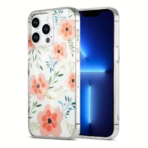 iPhone 13 Pro Max Mobilskal MagSafe - Blommor Rosa