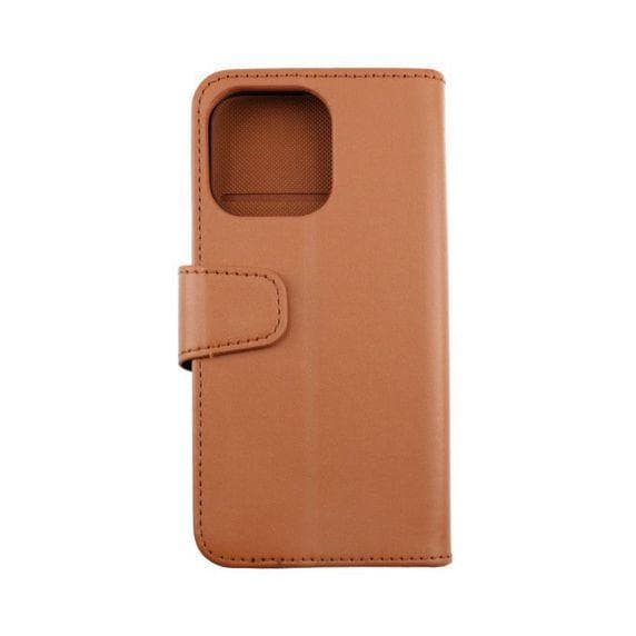 RV Plånboksfodral Extra Kortfack och Stativ - iPhone 13 Pro Max - Guldbrun