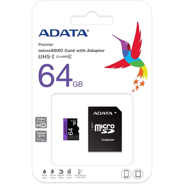 ADATA Premier 64GB microSDHC/SDXC UHS-I U1 Class 10 Memory Card
