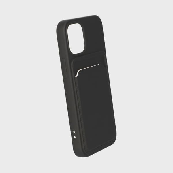 Mobilskal Silikon med Korthållare för iPhone 12 Mini - Svart