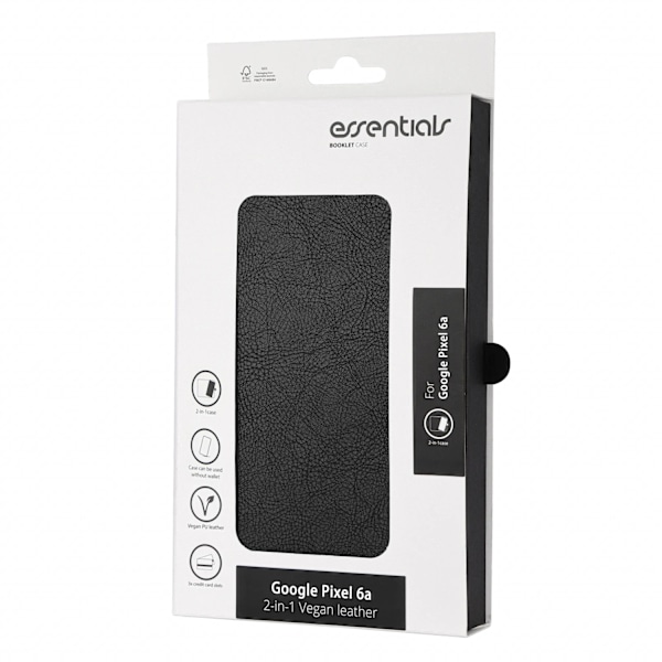 Google Pixel 6a PU wallet, detachable, 3 cards,blk