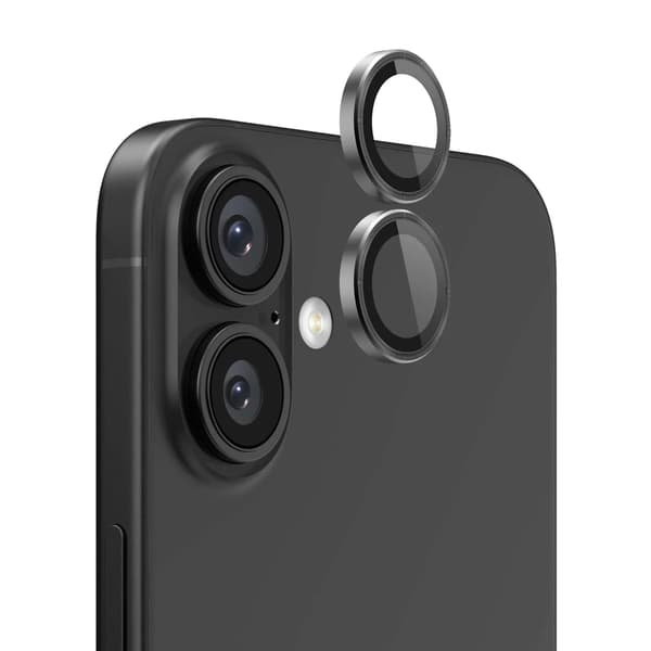 iPhone 16/16 Plus Bakkamera Lins + Fäste Svart