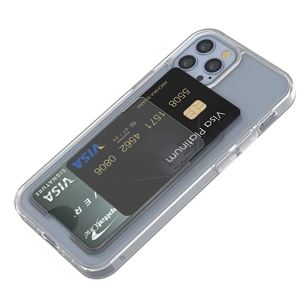iPhone 13 Pro Max Mobilskal med Korthållare TPU Rvelon - Transparent