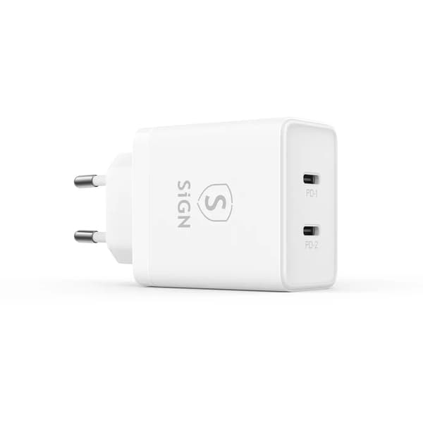 SiGN Skin Lightning Kabel 2.4A, 3m - Svart/Vit