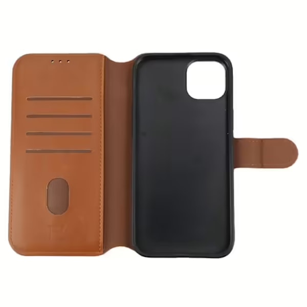 iPhone 15 Plus Plånboksfodral Magnet Rvelon - Brun