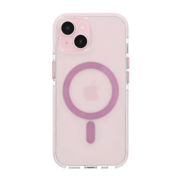 iPhone 15 Mobilskal Magnet Dubbelskydd - Rosa