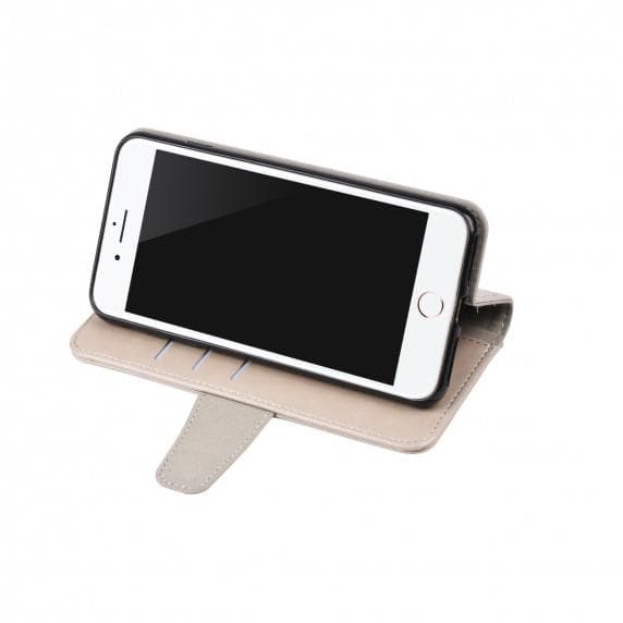 Flip Stand PU Leather Kickstand Card Case Grey For iPhone X/XS